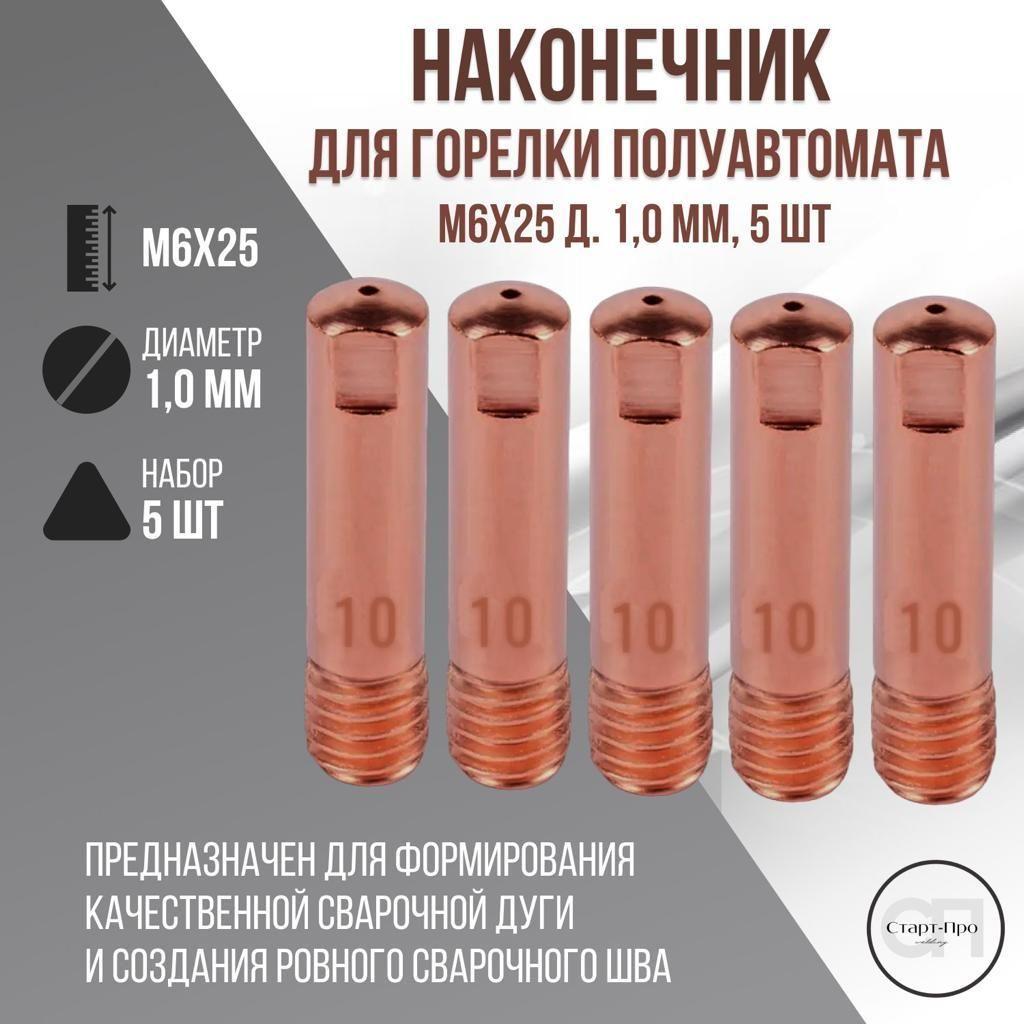 I-SHA | I-SHA/Наконечник для горелки полуавтомата М6х25х1.0 мм, 5 шт