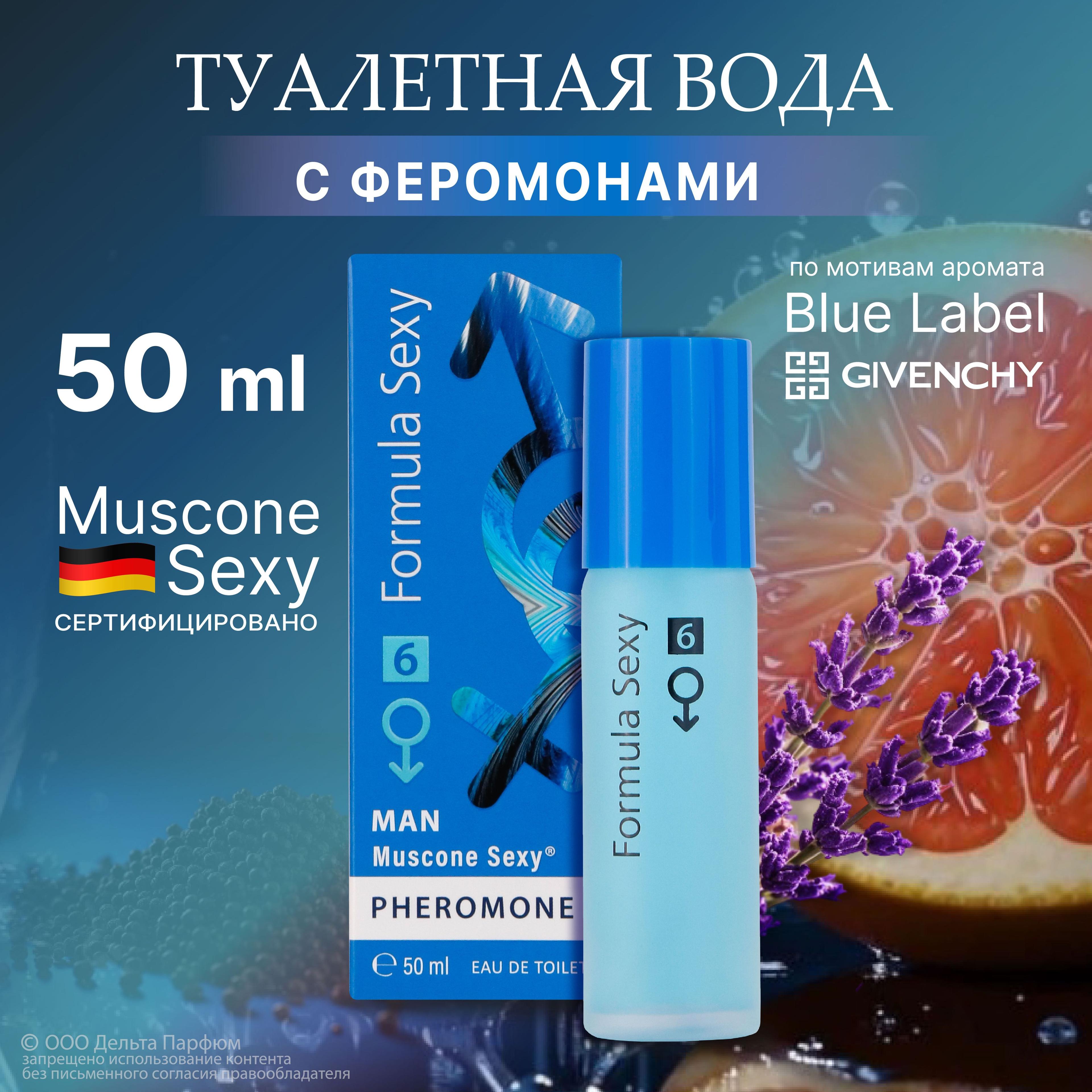 Formula Sexy | Туалетная вода мужская с феромонами Formula Sexy №6 древесные пряные цитрусовые 50 мл