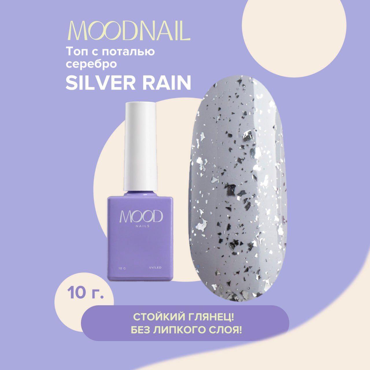 MOODNAIL | MOODNAIL Топ с поталью серебро SilverRain,10g