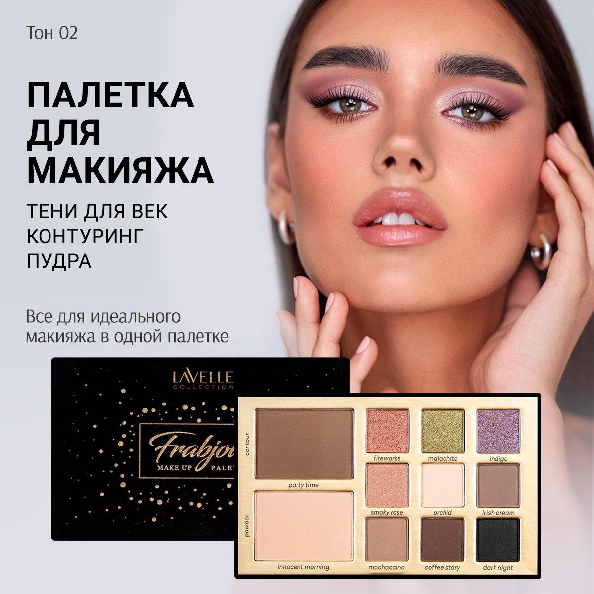 LavelleCollection | LavelleCollection Набор для макияжа, Палетка теней для век с пудрой и скульптором FRABJOUS, 02 fashion