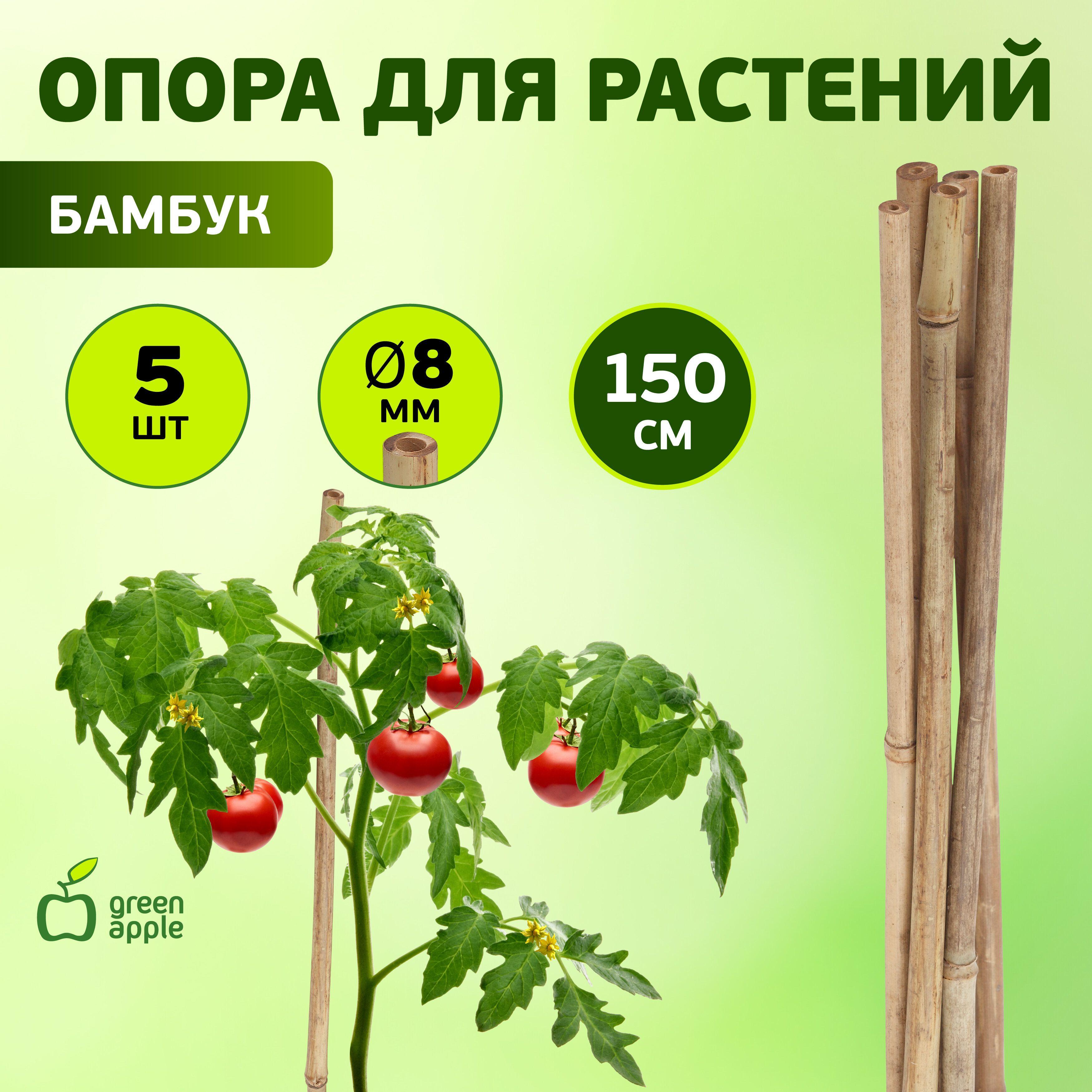 Green Apple | Опора для растений и цветов GBS-8-150 GREEN APPLE бамбуковая / опора для вьющихся растений 150 см х 8 мм 5 шт