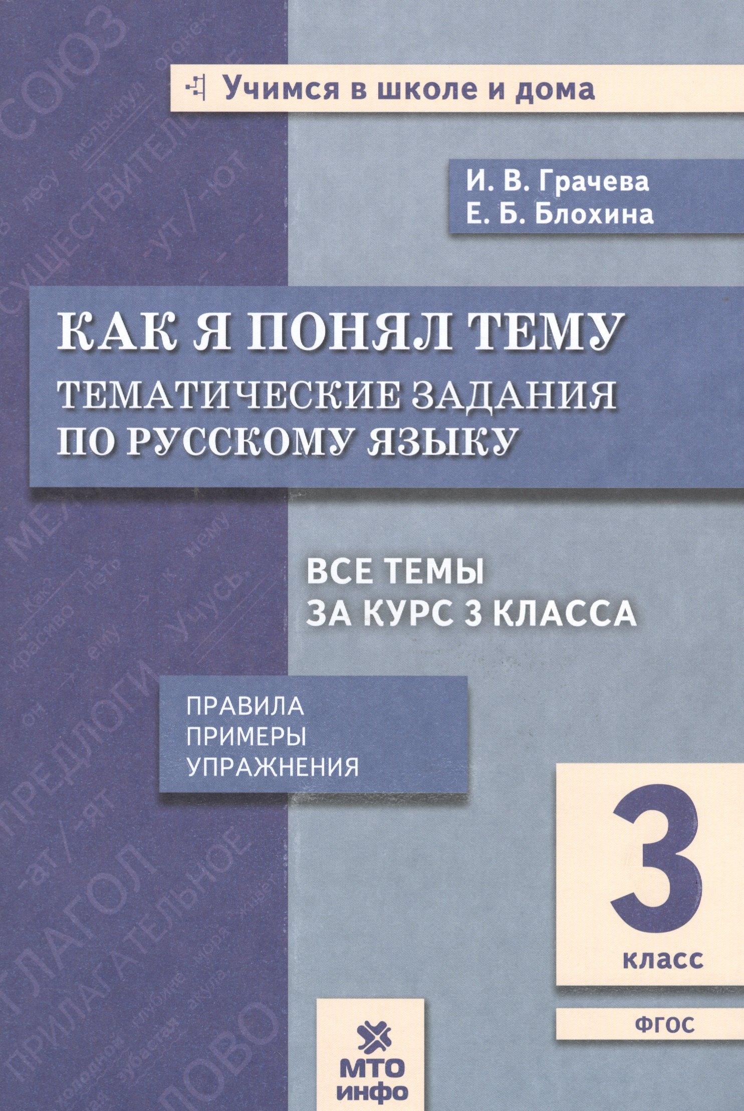 МТО ИНФО | Как я понял тему. 3 кл. Тем. зад. по русскому языку.Правила.Примеры.Упражнения.(ФГОС).