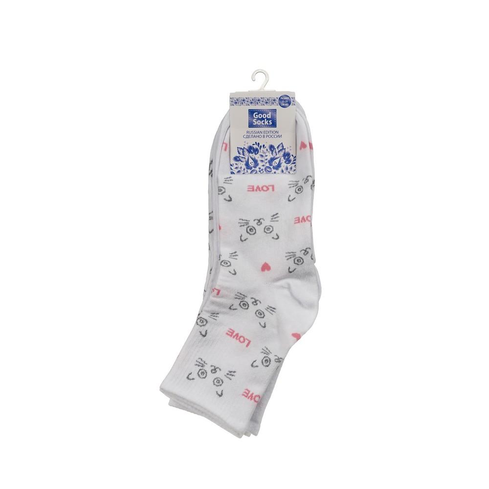 Good Socks | Женские носки Good Socks C1296 " Котики " Белый р.23-25 3 пары