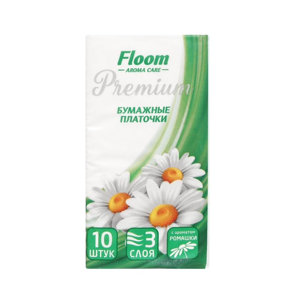 Floom | Бумажные носовые платочки Floom " ромашка " 3х-слойные 10шт