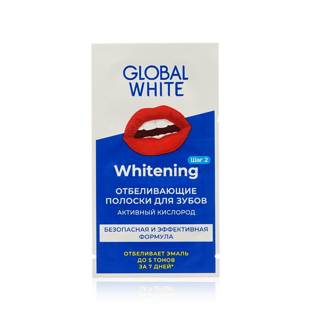 Global White | Отбеливающие полоски для зубов Global White Teeth Whitening Strips 1 пара