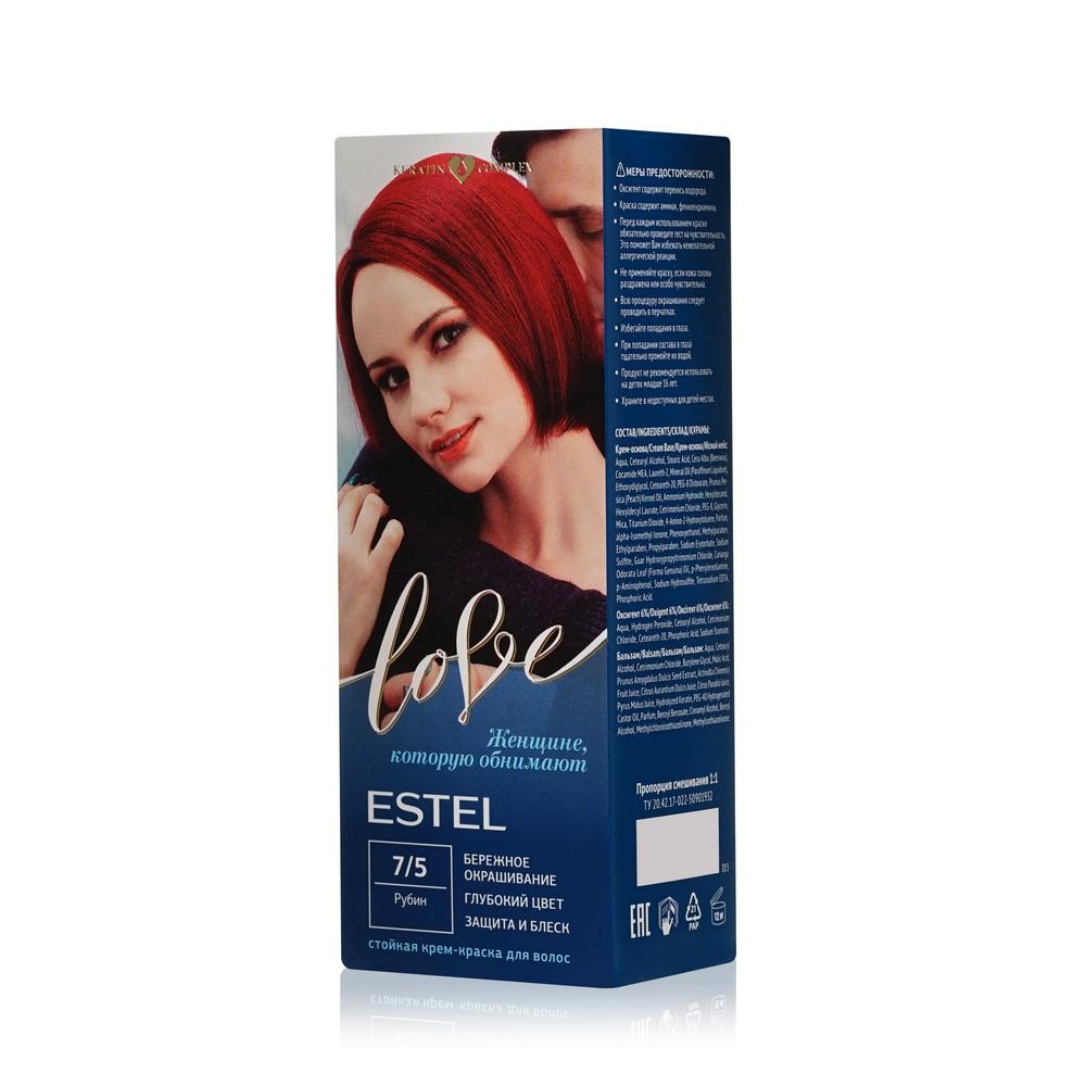 Estel | Стойкая крем - краска для волос Estel Love 7/5 Рубин