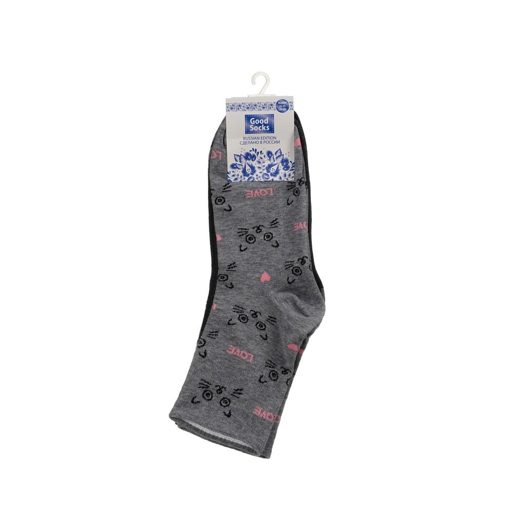 Good Socks | Женские носки Good Socks C1296 " Котики " Серый р.23-25 3 пары