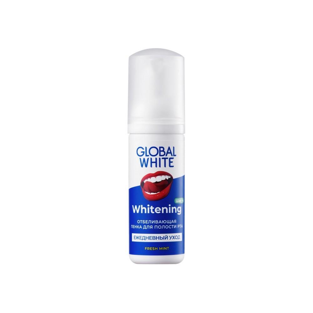Global White | Отбеливающая пенка для полости рта Global White Whitening Fresh Mint 50мл