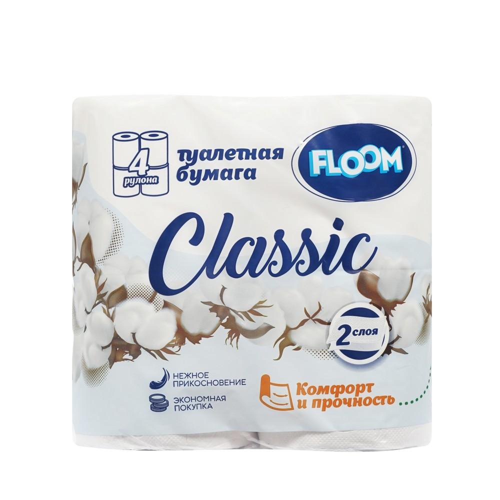 Floom | Туалетная бумага Floom 2х-слойная , белая 4шт