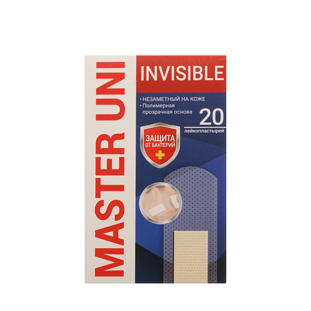 Master Uni | Пластырь бактерицидный на полимерной основе Master Uni Invisible 20шт
