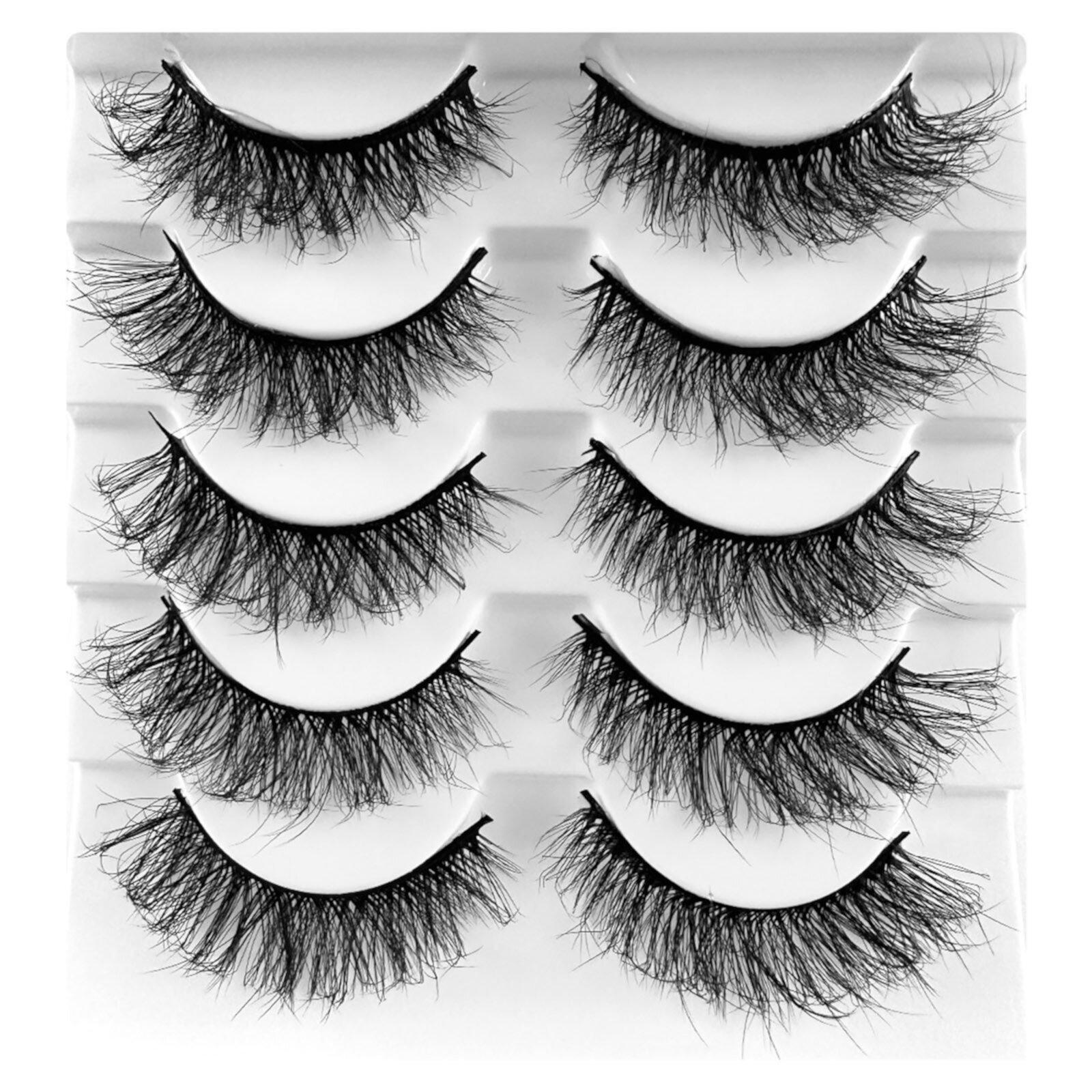 Beauos | Clearance! Beauos Fake eyelashes, 5 Pairs Fluffy Natural Looking False Eyelashes Multi Layered, 5 Pairs of False Eyelashes, Clearance Sale