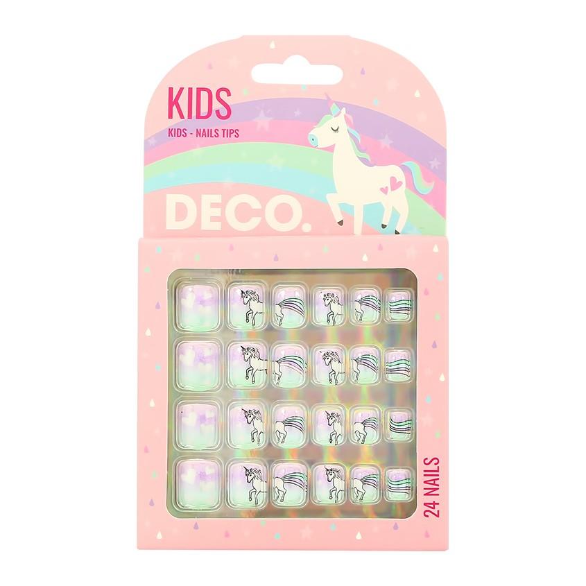 DECO. | Набор детских накладных ногтей `DECO.` KIDS самоклеящиеся fairytale 24 шт