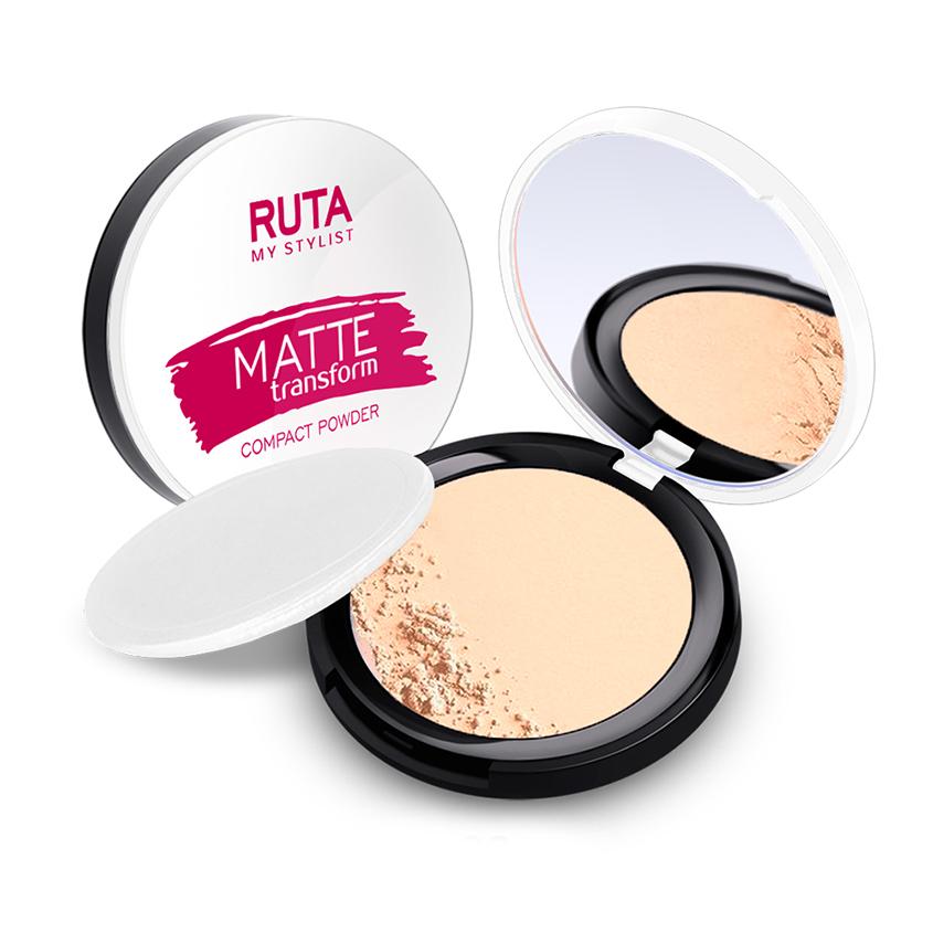 RUTA | Пудра для лица `RUTA` MATTE TRANSFORM компактная тон 02 Светлый беж