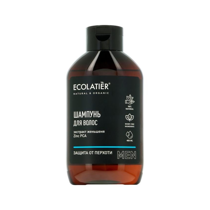 ECOLATIER | Шампунь для волос `ECOLATIER` MEN Защита от перхоти с экстрактом женьшеня и цинком рса 400 мл
