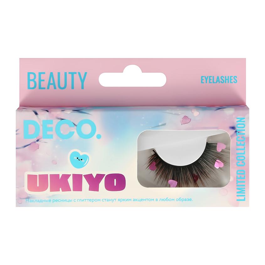 DECO. | Накладные ресницы `DECO.` UKIYO с глиттером (сердечки)