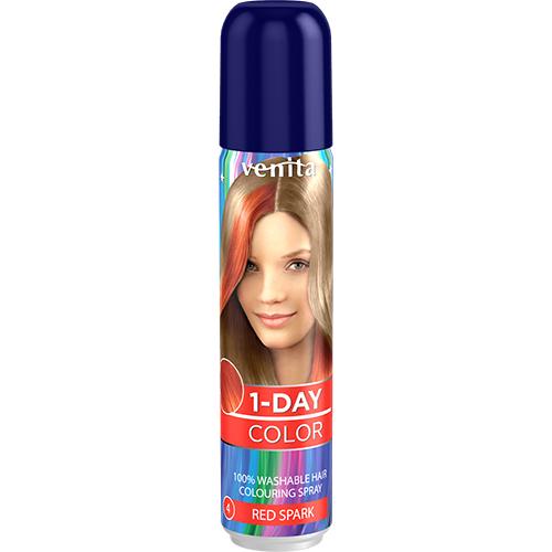 VENITA | Спрей для волос оттеночный `VENITA` 1-DAY COLOR тон Red Spark (искрящийся красный) 50 мл