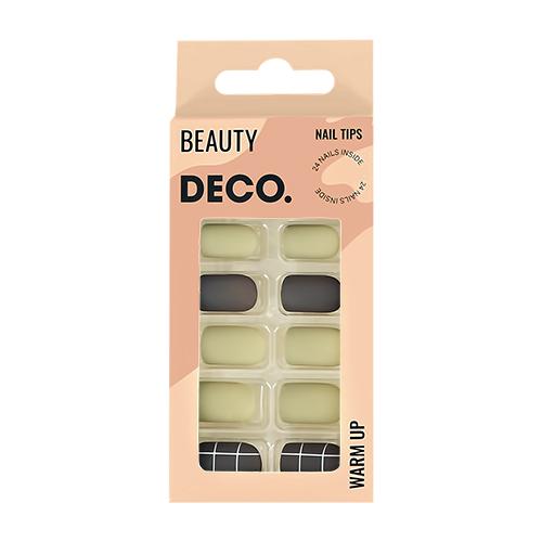 DECO. | Набор накладных ногтей с клеевыми стикерами `DECO.` WARM UP olive (24 шт + клеевые стикеры 24 шт)